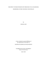 The effect of high hydrostatic pressure on flavor binding properties of whey protein concentrate