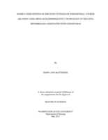 Women's perceptions of the effectiveness of endometrial uterine ablation using bipolar radiofrequency technology in treating menorrhagia associated with leiomyomas