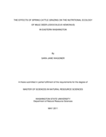 The effects of spring cattle grazing on the nutritional ecology of mule deer (Odocoileus hemionus) in Eastern Washington