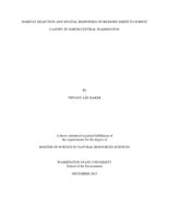 Habitat selection and spatial responses of Bighorn sheep to forest canopy in North-Central Washington