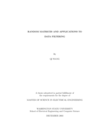 Random matrices and applications to data filtering