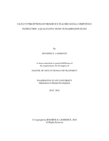 Faculty perceptions of preservice teacher social competence instruction: a qualitative study in Washington state