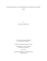 Developing struvite as a fertilizer for container grown nursery crops