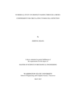 Numerical study on droplet passing through a micro-confinement for circulating tumor cell detection