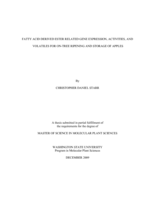 Fatty acid derived ester related gene expression, activities, and volatiles for on-tree ripening and storage of apples