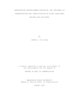 Experiencing entertainment-education: The influence of transportation and identification on story-consistent beliefs and attitudes
