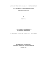 Lipid production from xylose and inhibitory effects from lignocellulose hydrolysate using Mortierella isabellina