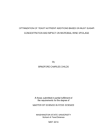 Optimization of yeast nutrient additions based on must sugar concentration and impact on microbial wine spoilage