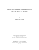 The influence of individual predispositions on measures of message encoding