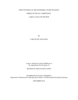 Effectiveness of the incredible years training series on social competence: A meta-analytic review
