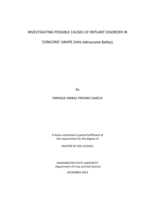 Investigating possible causes of replant disorder in 'Concord' grape (Vitis labruscana Bailey)