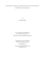 Psychological flexibility, stereotype threat, and college efficacy in minority college students