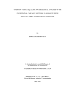 Tradition versus equality: An ideological analysis of the presidential campaign rhetoric of George W. Bush and John Kerry regarding gay marriage
