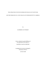 The literature of second generation Holocaust survivors and the formation of a post-Holocaust Jewish identity in America