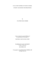 Evaluation criteria in online courses: Student and instructor perceptions