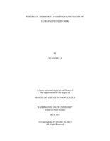 Rheology, tribology and sensory properties of ultrapasteurized milk