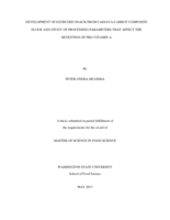 Development of extruded snack from cassava-carrot composite flour and study of processing parameters that affect the retention of pro-vitamin A