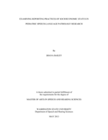 Examining reporting practices of socioeconomic status in pediatric speech-language pathology research