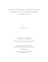 Machine learning for predicting performance of graph algorithms in graph databases and network similarity