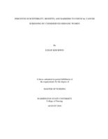 Perceived susceptibility, benefits, and barriers to cervical cancer screening by underserved Hispanic women