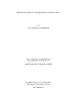 Effects of silicon on soil crusting and soil quality