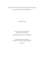 Development of strength and stiffness design values for steel-clad, wood-framed diaphragms