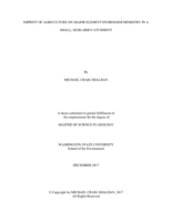 Imprint of agriculture on major element hydrogeochemistry in a small, semi-arid catchment