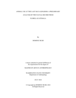 Animal use at the last Maya kingdom: a preliminary analysis of the faunal record from Flores, Guatemala