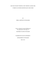 Beyond student writing: why writing across the curriculum needs disciplinary discourse