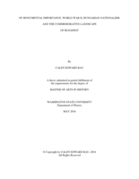 Of monumental importance: World War II, Hungarian nationalism, and the commemorative landscape of Budapest