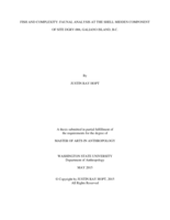 Fish and complexity: faunal analysis at the shell midden component of site DGRV-006, Galiano Island, B.C.