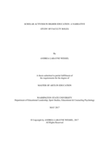Scholar activism in higher education: a narrative study of faculty roles