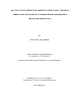 An innovative peroxygen system in the in situ chemical oxidation (ISCO) destruction of dense nonaqueous phase liquids (DNAPLs)