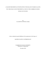 A paleoenvironmental investigation of the island of Marie-Galante, FWI: the human and environmental nexus in the Caribbean during human occupation