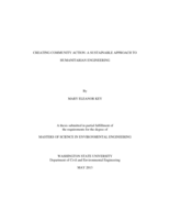 Creating community action: a sustainable approach to humanitarian engineering
