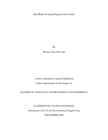 Zinc removal using biogenic iron oxides
