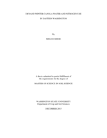 Dryland winter canola water and nitrogen use in eastern Washington