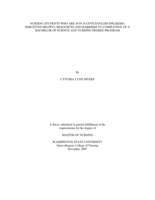Nursing students who are non-native English speakers: perceived helpful resources and barriers to completion of a bachelor of science and nursing degree program