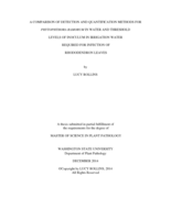 A comparison of detection and quantification methods for Phytophthora ramorum in water and threshold levels of inoculum in irrigation water required for infection of rhododendron leaves