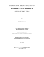 Identification and quantification of trace oxygenated compounds in alternative jet fuels
