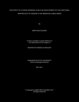 The effect of thyroid hormone levels on development of the functional morphology of feeding in the Zebrafish (Danio rerio)