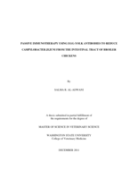 Passive immunotherapy using egg-yolk antibodies to reduce Campylobacter jejuni from the intestinal tract of broiler chickens