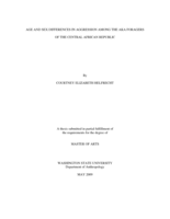 Age and sex differences in aggression among the Aka foragers of the Central African Republic