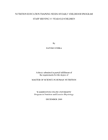 Nutrition education training needs of early childhood program staff serving 3-5 year-old children