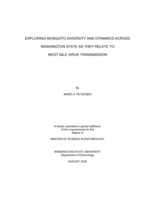Exploring mosquito diversity and dynamics across Washington State as they relate to West Nile virus transmission