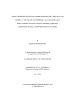 Optimizing plant population densities for chickpeas and lentils in the Pacific Northwest & [beta]-glucan in hulless barley genotypes and its relationship to protein, agronomic traits, and environmental factors