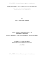 Microstructural characterization of friction stir welded aluminum-steel joints