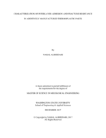 Characterization of interlayer adhesion and fracture resistance in additively manufactured thermoplastic parts