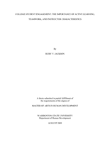College student engagement: the importance of active learning, teamwork, and instructor characteristics