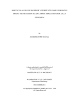 Sequencing a college Bachelor's degrees with family formation during the transition to adulthood: implications for adult depression